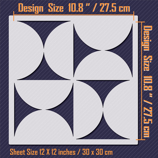 12x12 Tile Stencil - Reusable Wall & Floor Paint Stencils - View 2 | Stencilogy