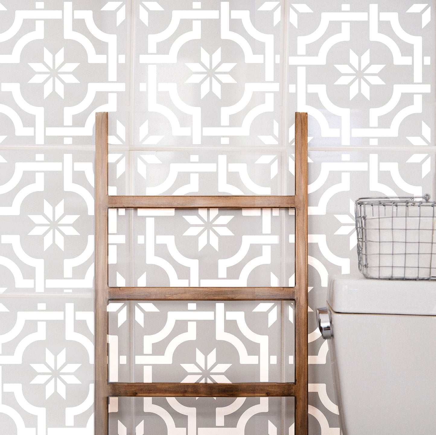 12x12 Tile Stencil - Reusable Wall and Floor Stencil for Painting and Decorating - View 8 | Stencilogy