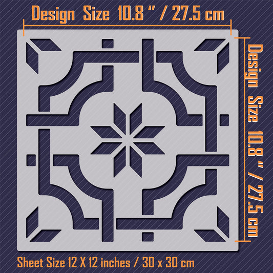 12"x12" Tile Stencil (2 Pack) - Reusable Wall and Floor Stencil for Painting and Decorating