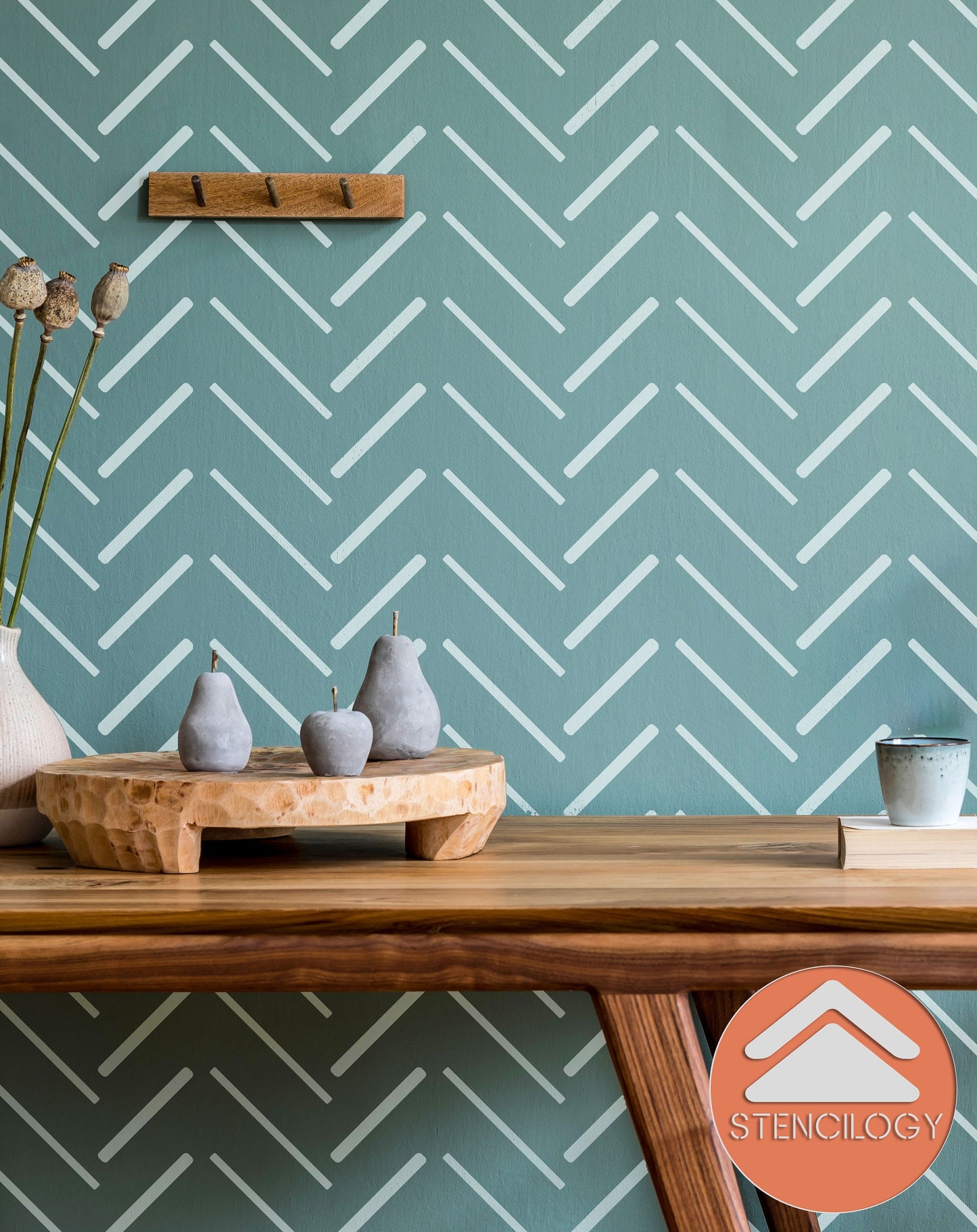 DICLE - Herringbone Stencil / Large Allover Wall Stencils for Painting / Stencils For Walls / Minimal Wall Stencil Pattern / WALL STENCIL