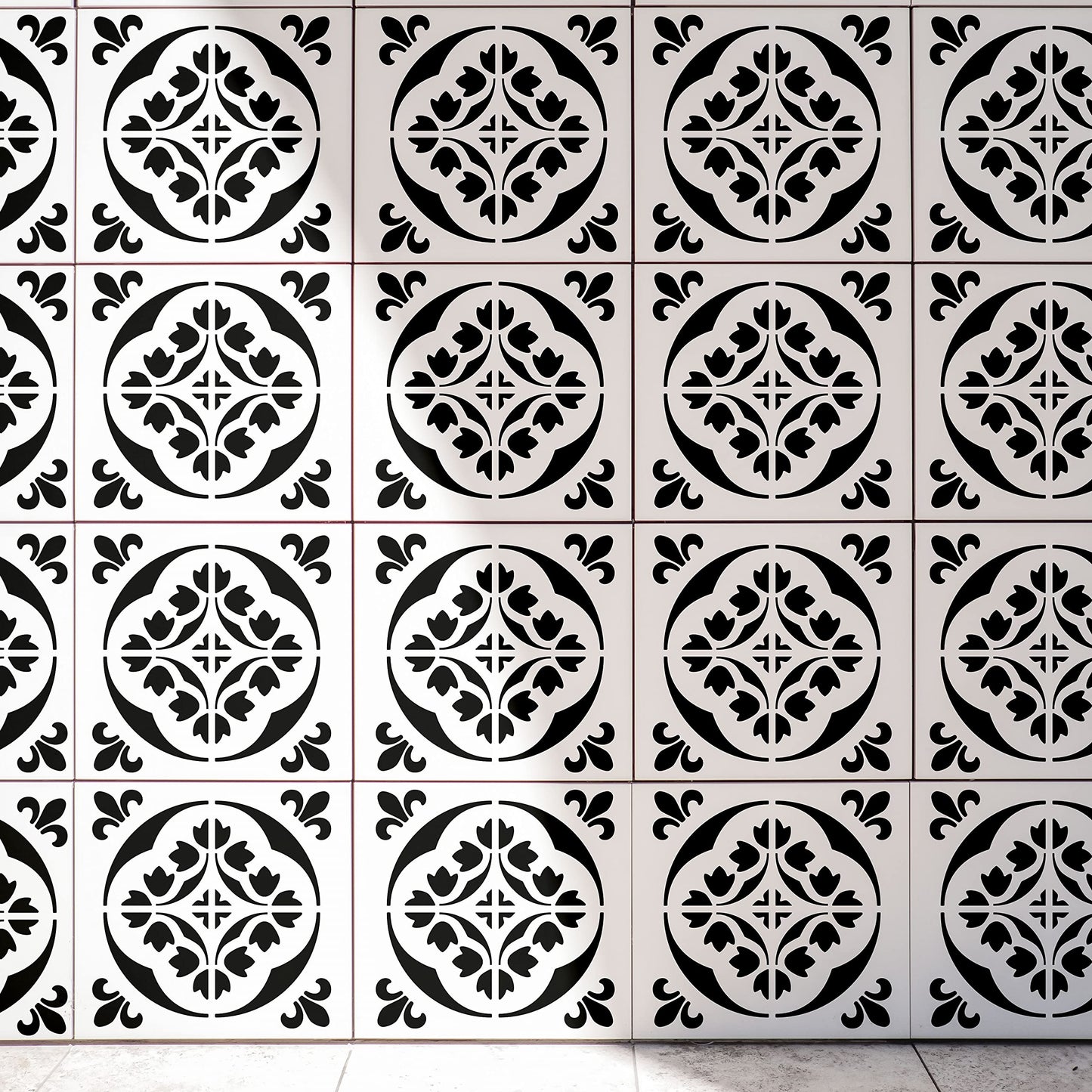 12"x12" Tile Stencil (2 Pack)  / Wall and Floor Stencil, Reusable for Painting, Furniture, Walls and Floors
