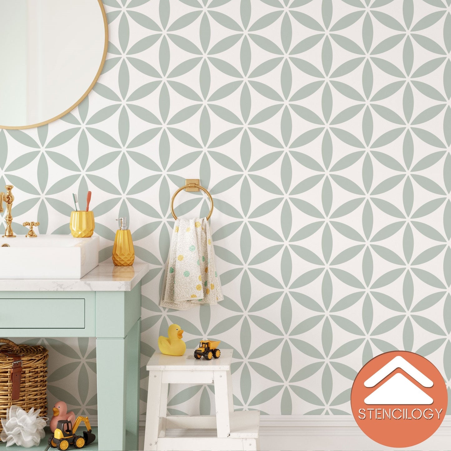 NILE - XL Wall Stencil / Flower of Life Stencil / Wall Stencils for Painting / Stencils For Walls / Large Floral Wall STENCIL Pattern