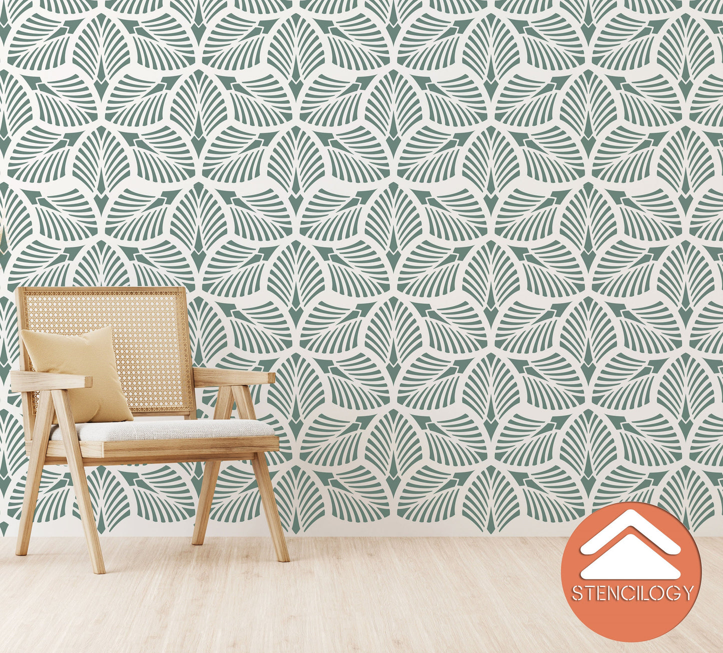 DANUBE - XL Wall Stencil - Palm Leaf / Large Floral Wall Stencil / Large Wall Stencils for Painting / Stencils For Walls / Leaf Stencils