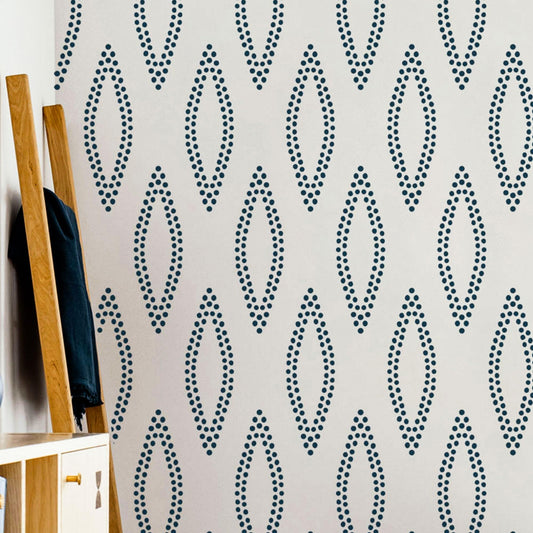 URAL- XL Wall Stencil, Large Allover Wall Stencils for Painting, Stencils for Walls, Large Sashiko Scandinavian Wall Stencil