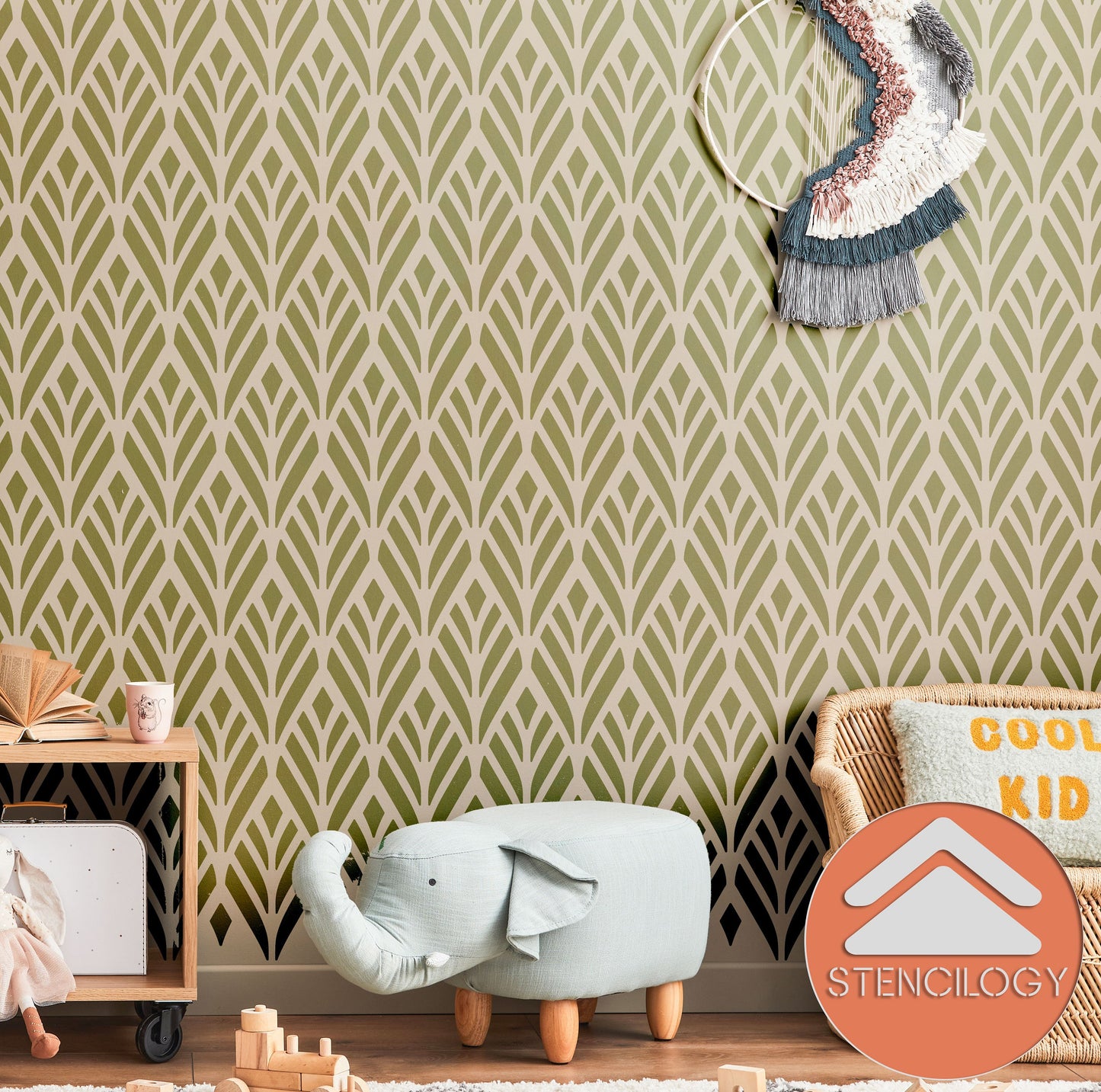 SEYHAN - Palm Leaf / Large Floral Wall Stencil / Large Wall Stencils for Painting / Stencils For Walls / Leaf Stencils / WALL STENCIL