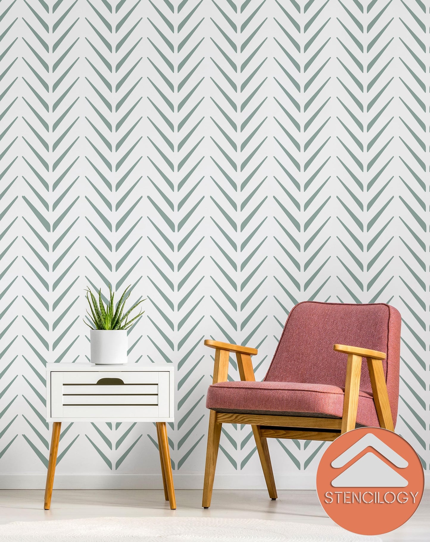 SARISU - XL Wall Stencil, Modern Stencil, Large Allover Wall Stencils for Painting, Large Ethnic Geometric Wall Stencil