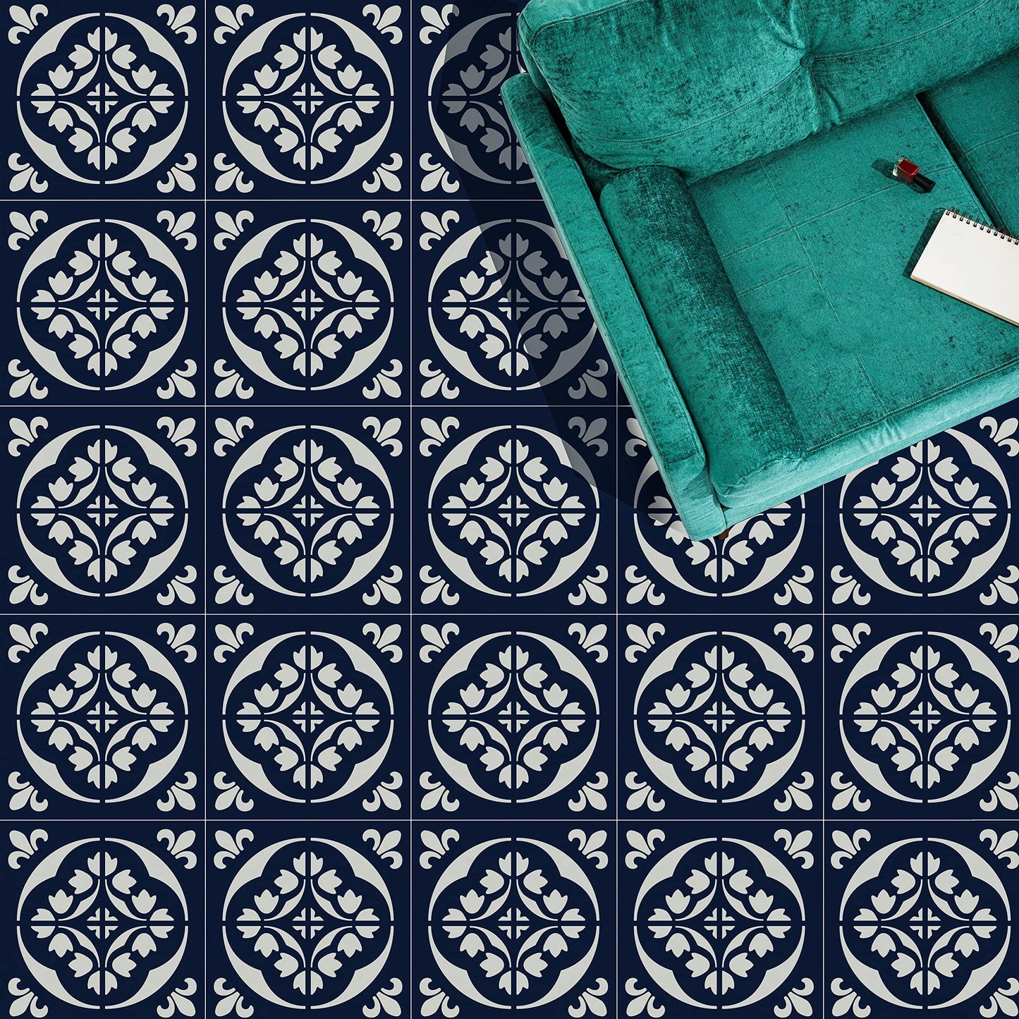 12"x12" Tile Stencil (2 Pack)  / Wall and Floor Stencil, Reusable for Painting, Furniture, Walls and Floors