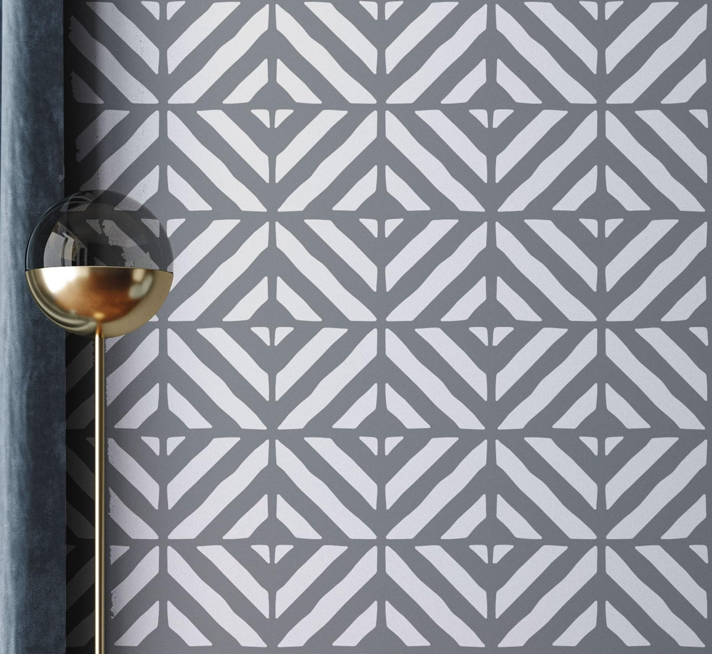 SAMARA- XL Wall Stencil, Modern Stencil, Large Allover Wall Stencils for Painting, Large Ethnic Geometric Wall Stencil