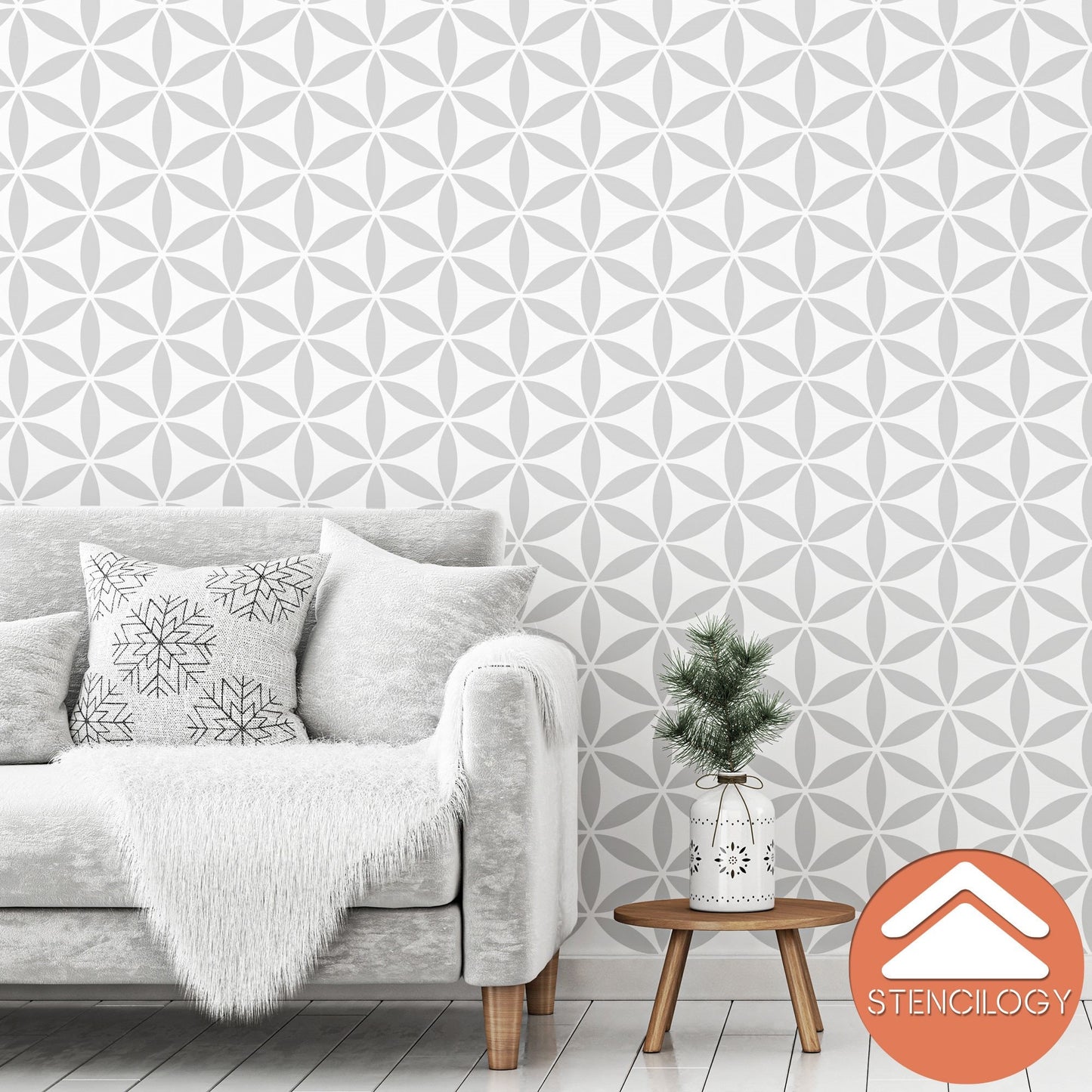 NILE - XL Wall Stencil / Flower of Life Stencil / Wall Stencils for Painting / Stencils For Walls / Large Floral Wall STENCIL Pattern