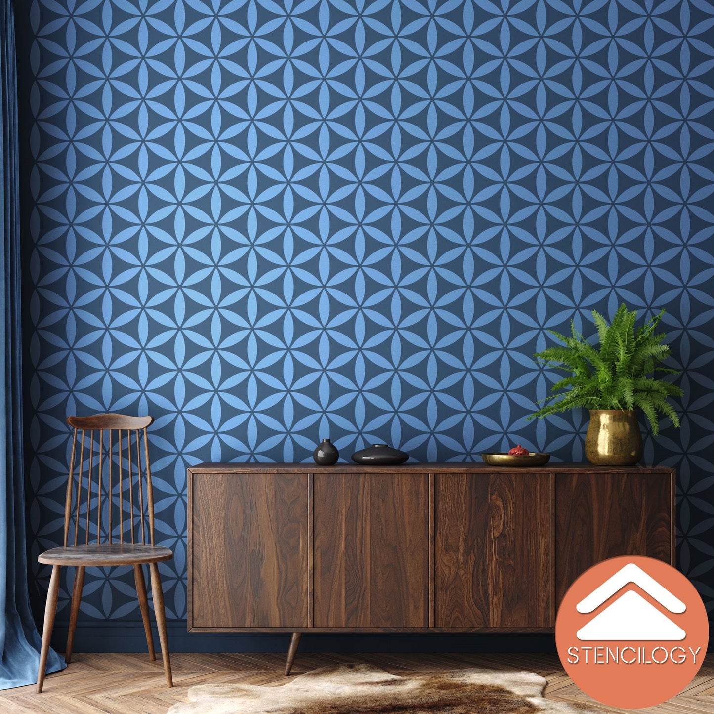 NILE - XL Wall Stencil / Flower of Life Stencil / Wall Stencils for Painting / Stencils For Walls / Large Floral Wall STENCIL Pattern
