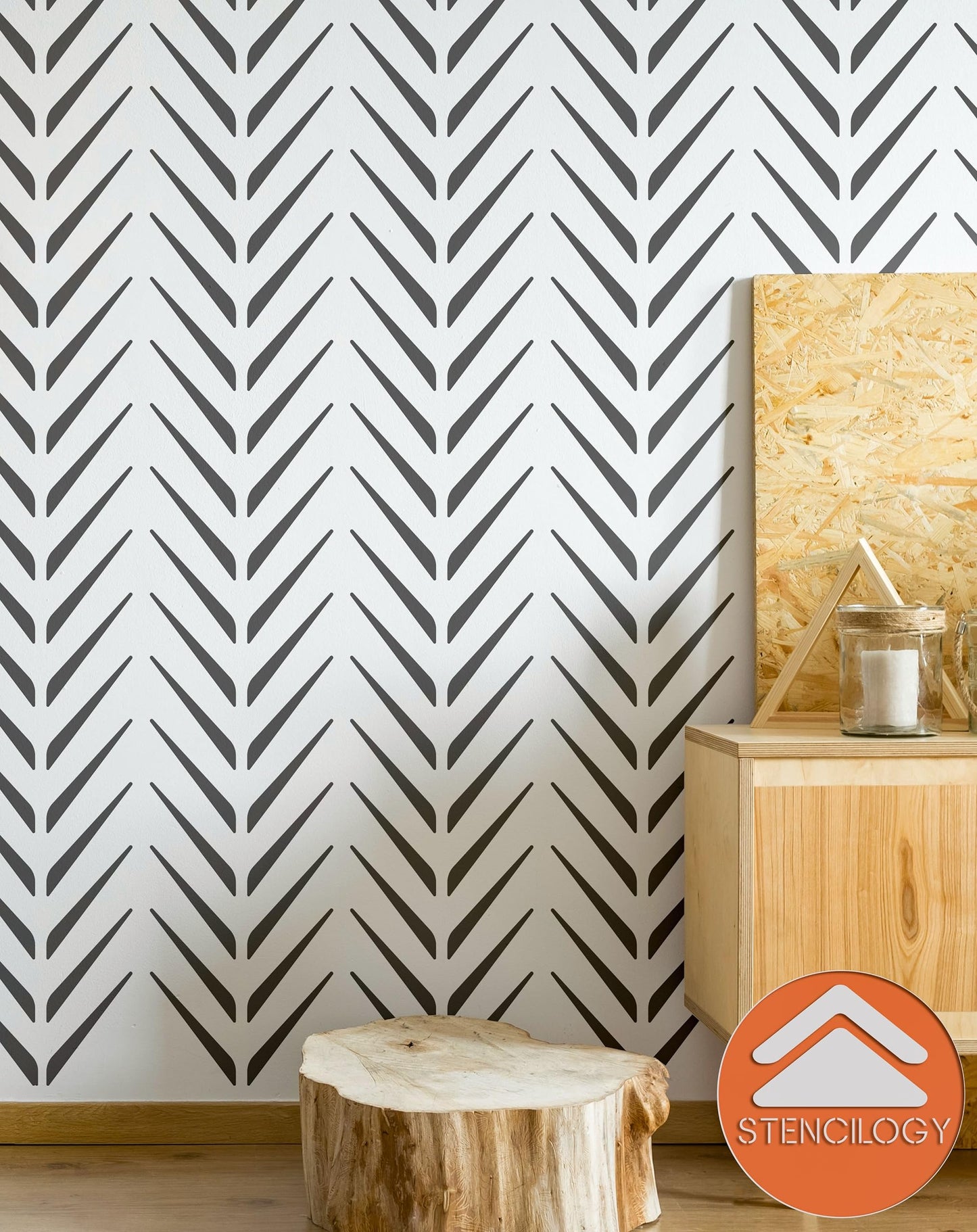 SARISU - XL Wall Stencil, Modern Stencil, Large Allover Wall Stencils for Painting, Large Ethnic Geometric Wall Stencil