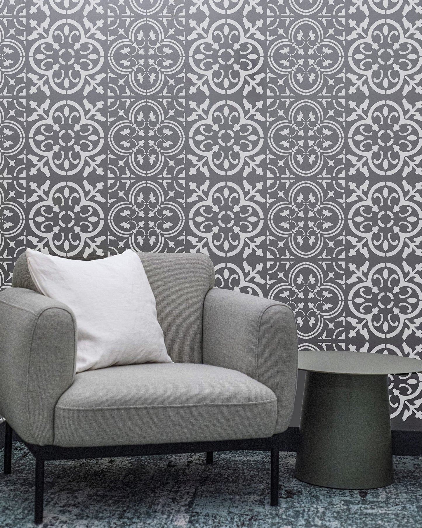 4 pcs. / Tile Stencil Set, Reusable Tile Stencils Set for Painting, Furniture, Floor/Household Paint Wall Stencils