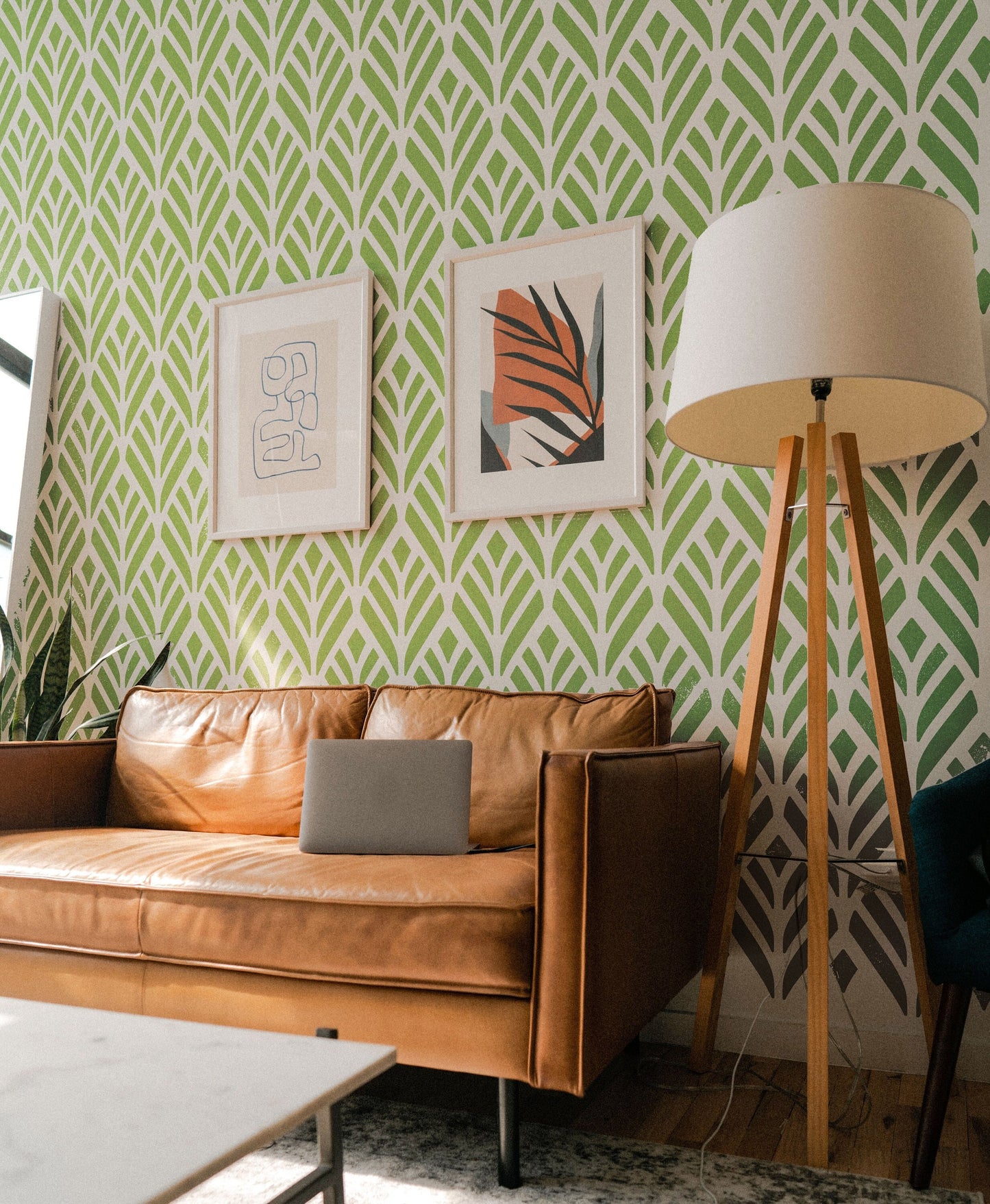 SEYHAN - Palm Leaf / Large Floral Wall Stencil / Large Wall Stencils for Painting / Stencils For Walls / Leaf Stencils / WALL STENCIL