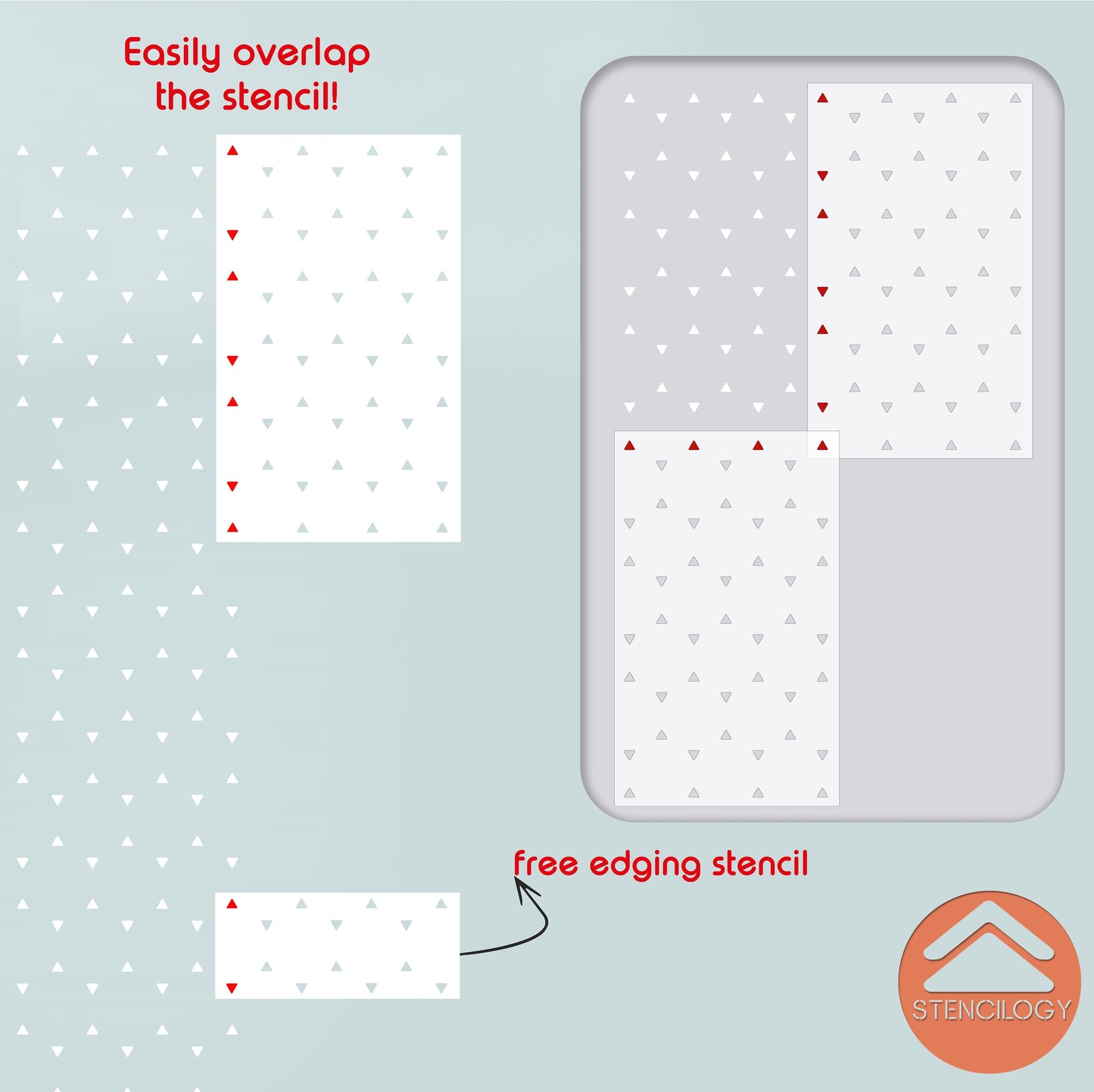 DESNA - XL Wall Stencil Simple / Large Allover Wall Stencils for Painting / Stencils For Walls / Geometric Wall Stencil Pattern