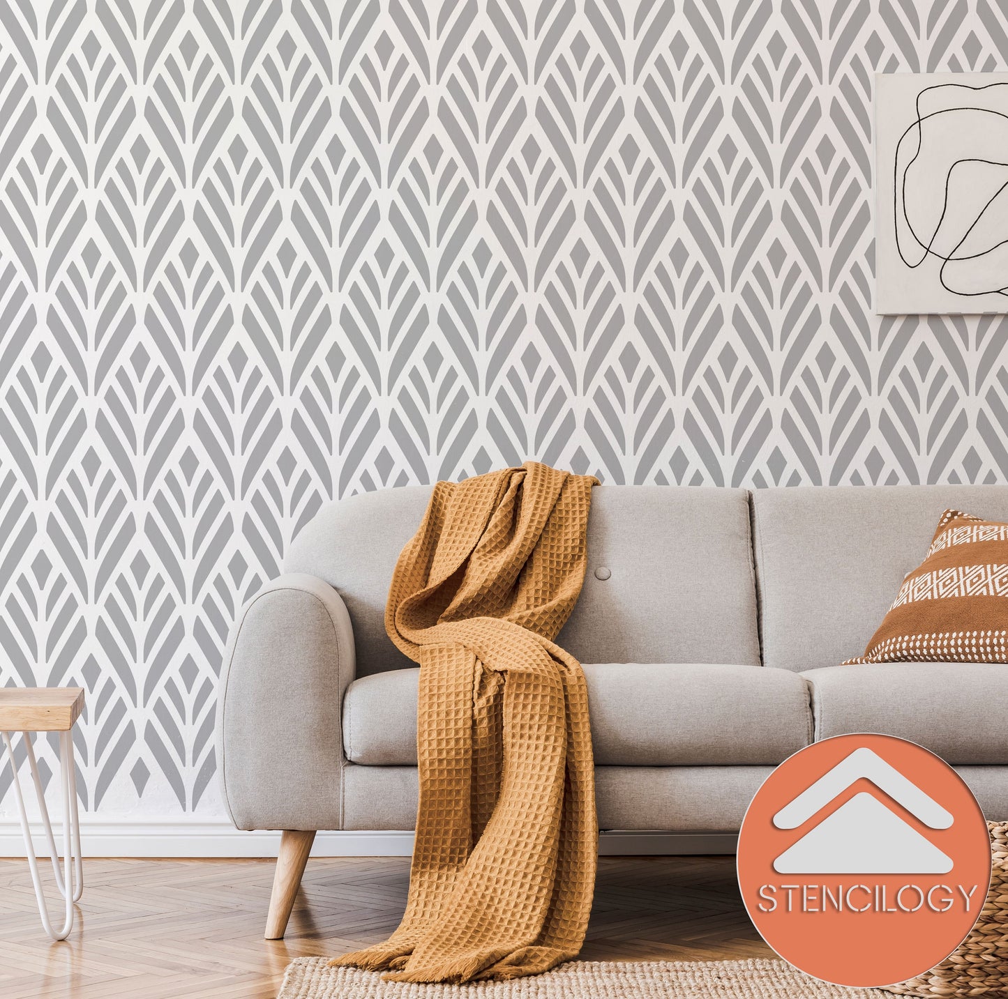 SEYHAN - Palm Leaf / Large Floral Wall Stencil / Large Wall Stencils for Painting / Stencils For Walls / Leaf Stencils / WALL STENCIL