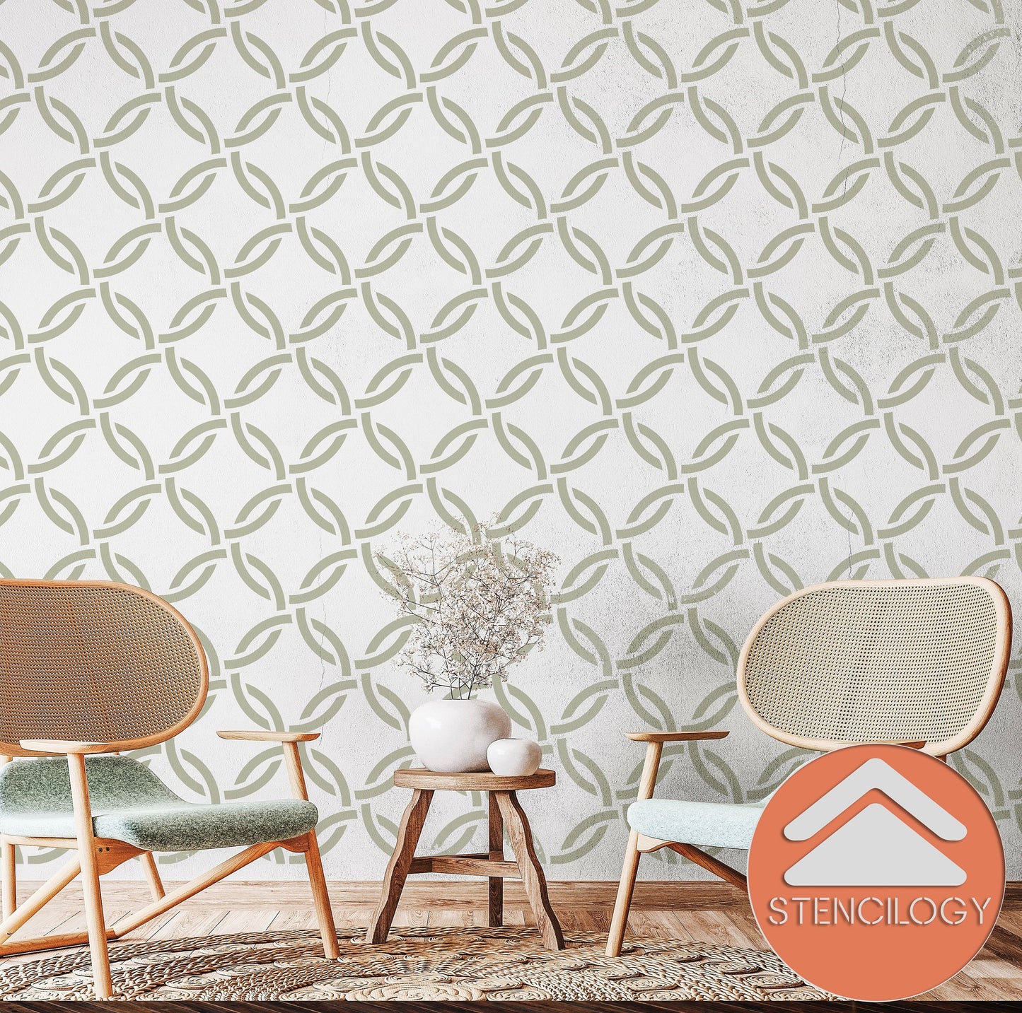 GEDIZ - Large Circle Wall Stencil Pattern - View 3 | Stencilogy