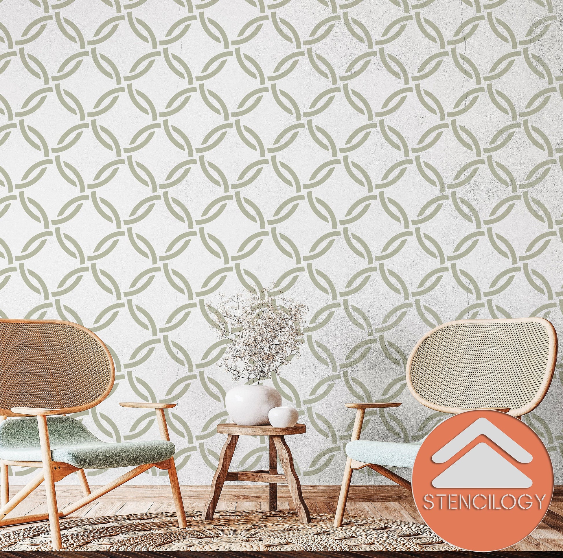 GEDIZ - Large Circle Wall Stencil Pattern - View 3 | Stencilogy