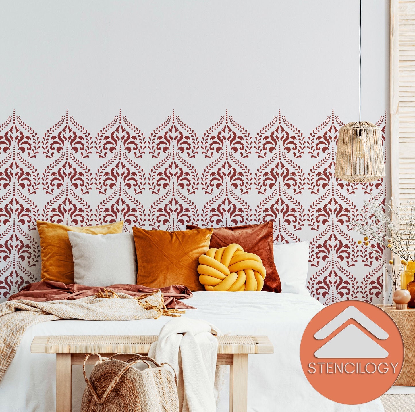 MAAS - Damask Stencil - View 6 | Stencilogy