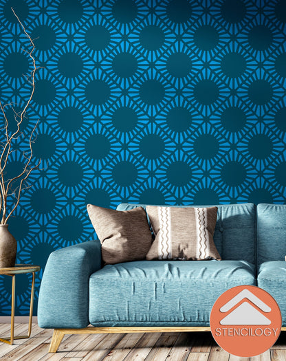 ARNO - Large Wall Stencil Pattern / Wall Stencils for Painting / Stencils For Walls / Modern Floral Stencils / Geometric WALL STENCIL
