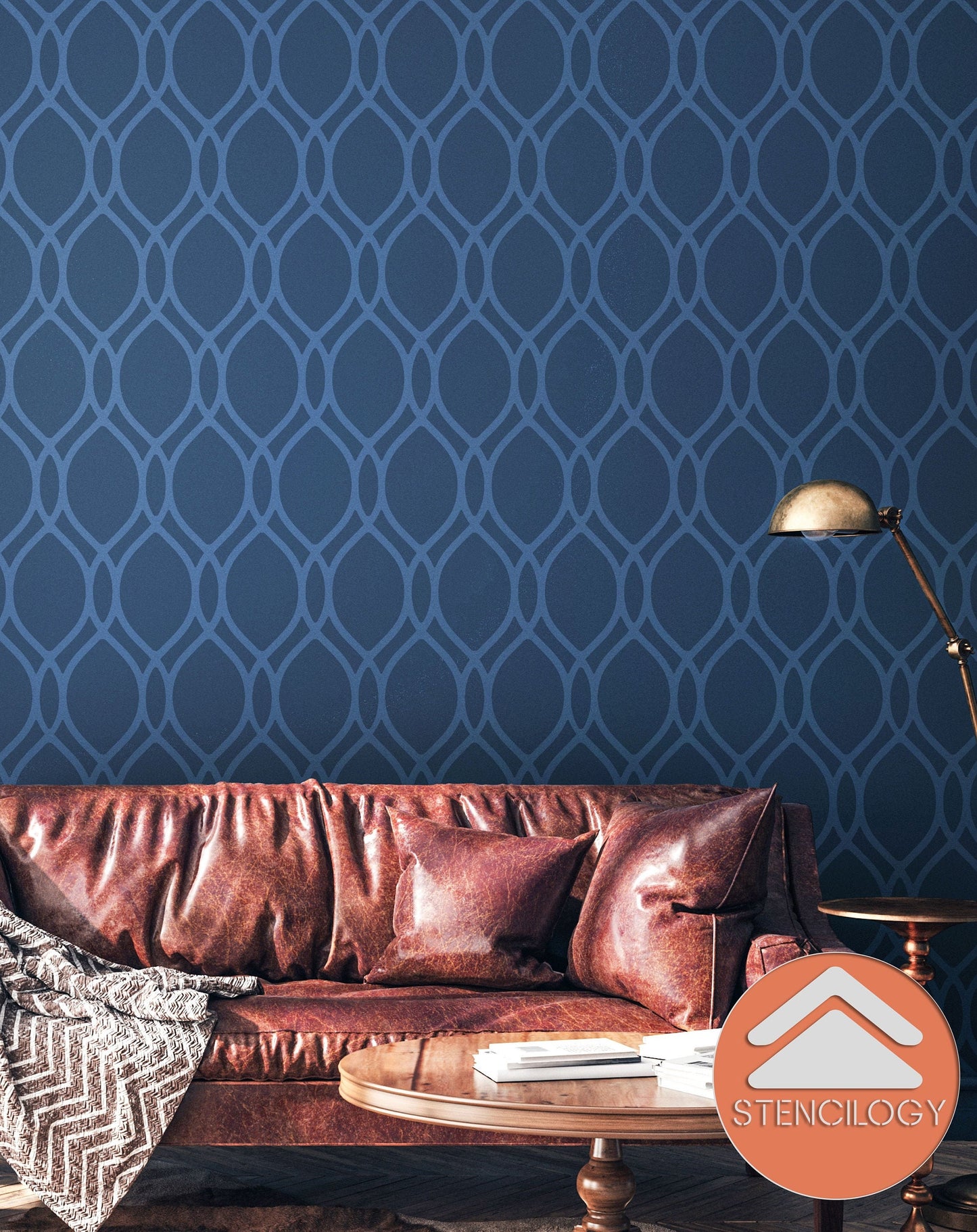 ONEGA - Large Floral Wall Stencil Pattern - View 4 | Stencilogy