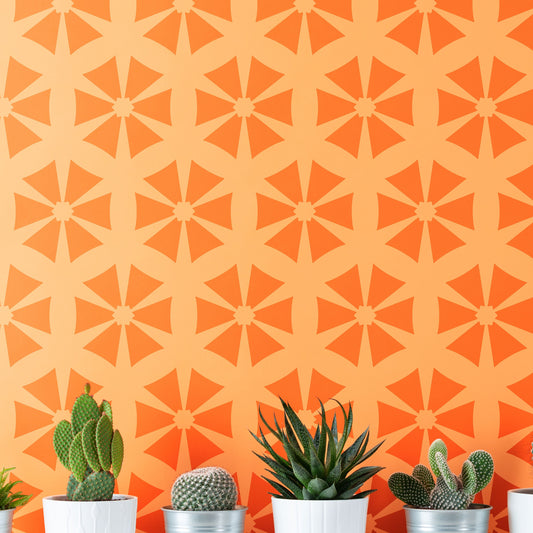 ARAS - Large Wall Stencil Pattern / Wall Stencils for Painting / Stencils For Walls / Flower Leaf Stencils / Geometric Large WALL STENCIL