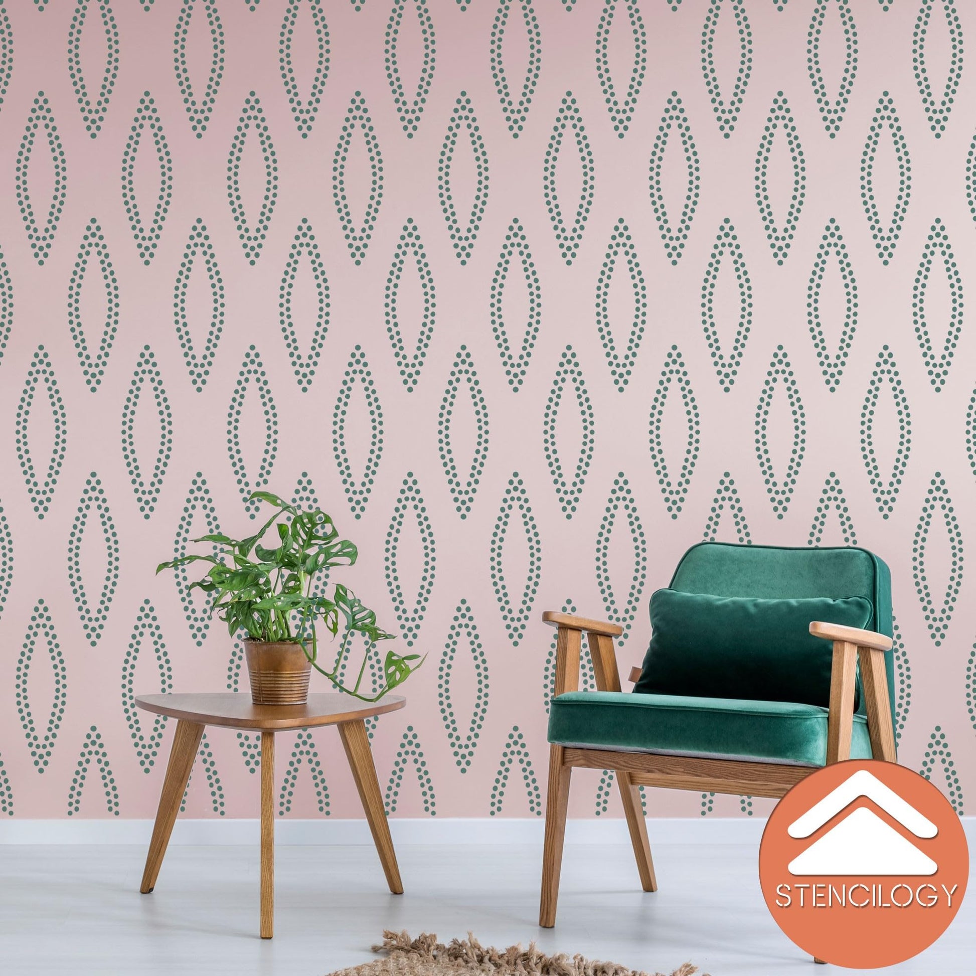 URAL- XL Wall Stencil, Large Allover Wall Stencils for Painting, Stencils for Walls, Large Sashik... - View 7 | Stencilogy