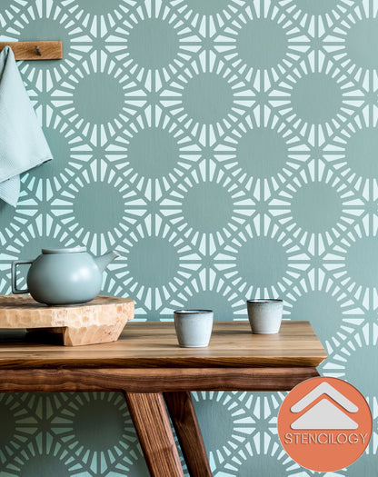 ARNO - Large Wall Stencil Pattern / Wall Stencils for Painting / Stencils For Walls / Modern Floral Stencils / Geometric WALL STENCIL