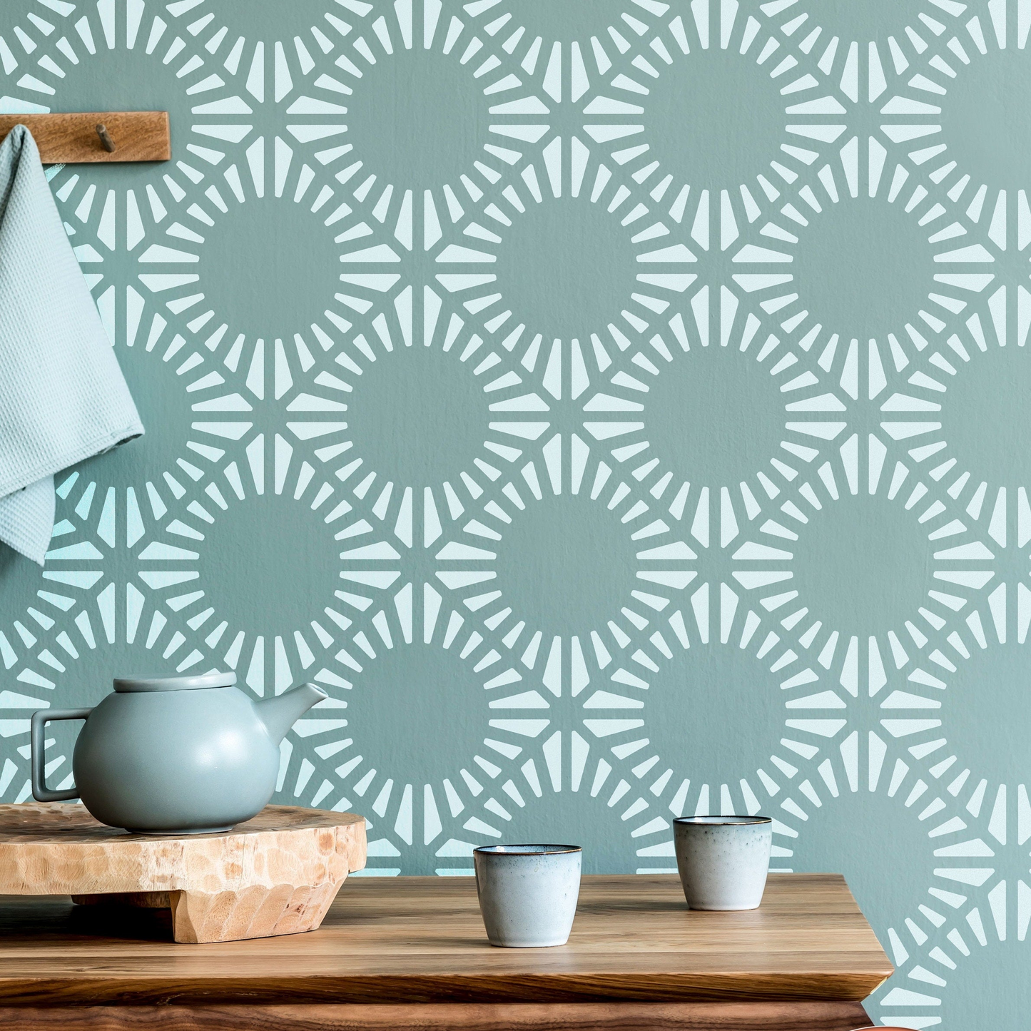 ARNO - Large Wall Stencil Pattern / Wall Stencils for Painting / Stencils For Walls / Modern Floral Stencils / Geometric WALL STENCIL