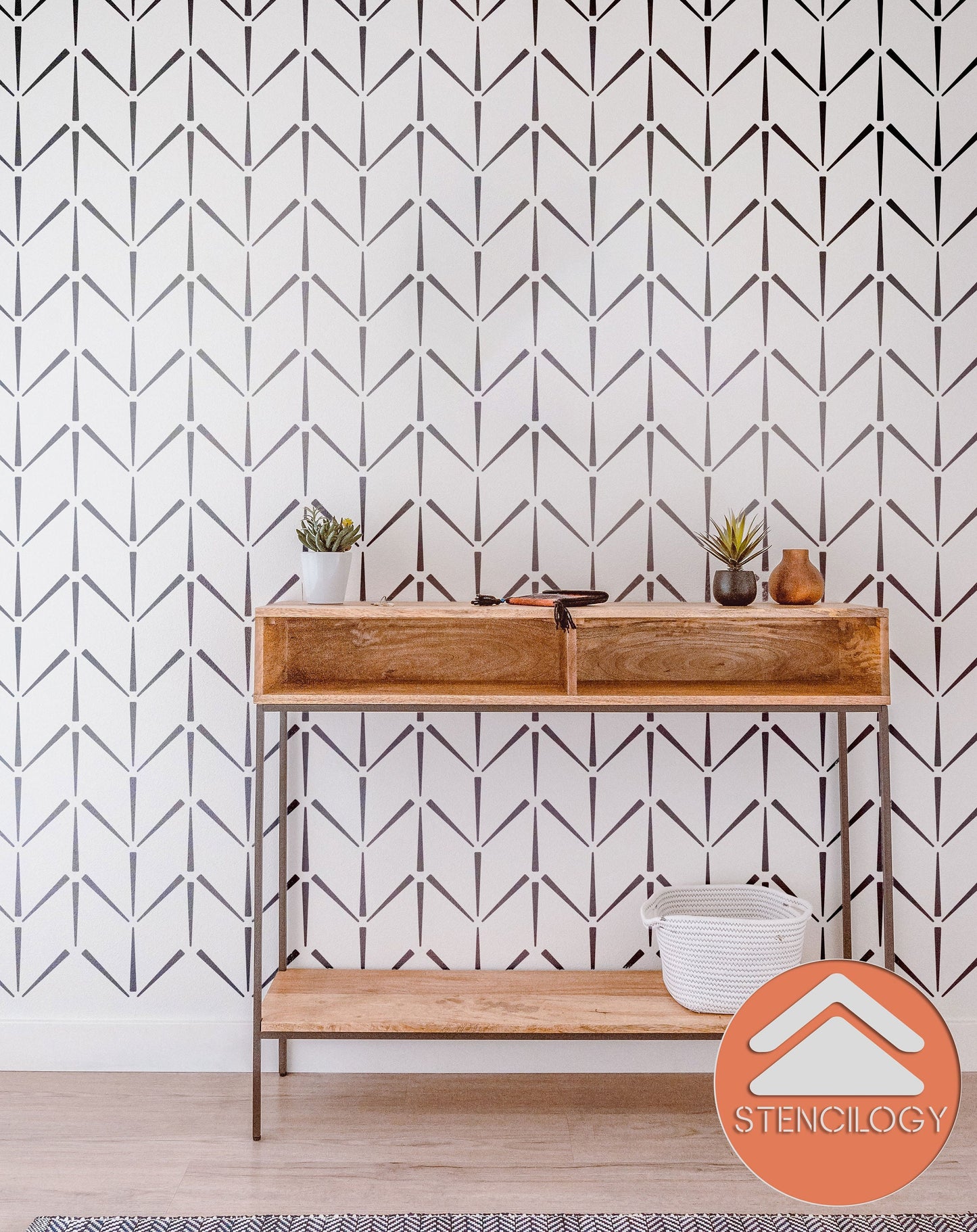 SEN - XL Wall Stencil Herringbone Boho - View 4 | Stencilogy