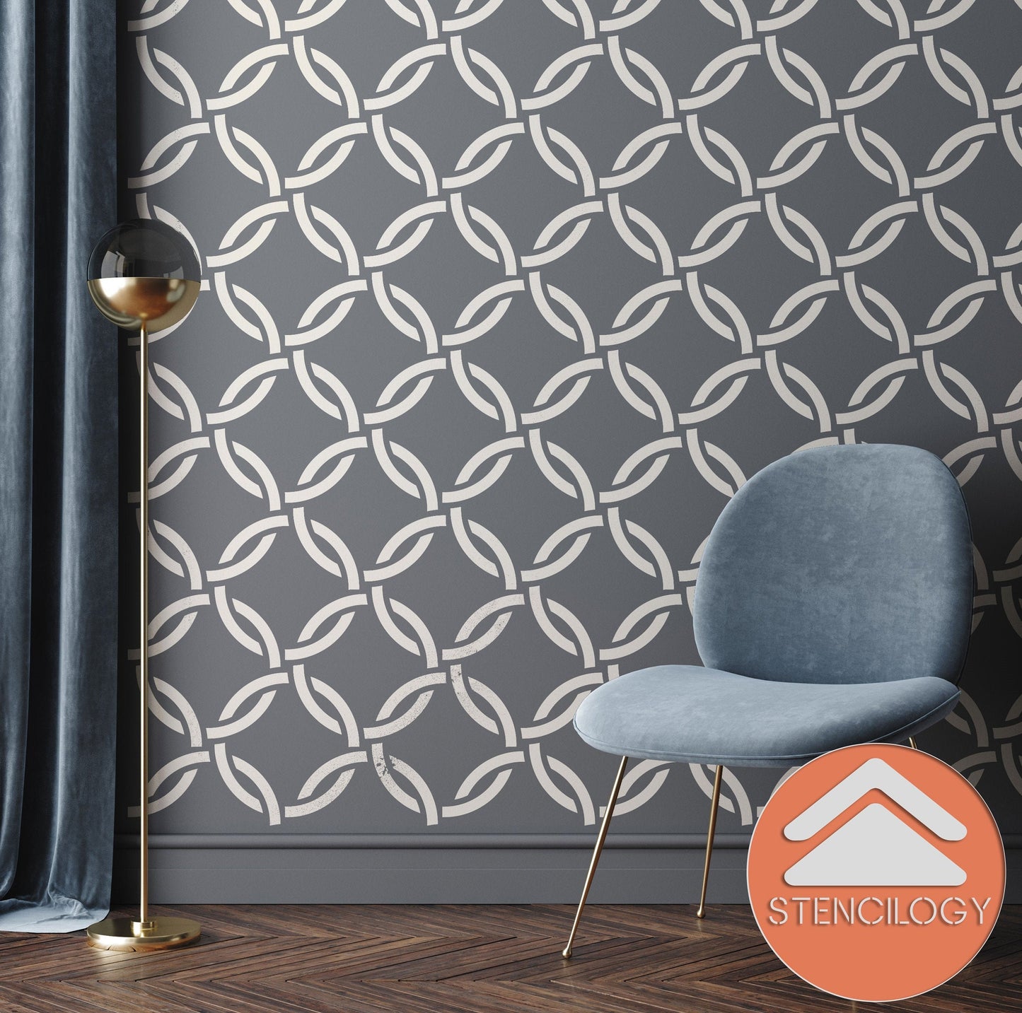 GEDIZ - Large Circle Wall Stencil Pattern - View 6 | Stencilogy