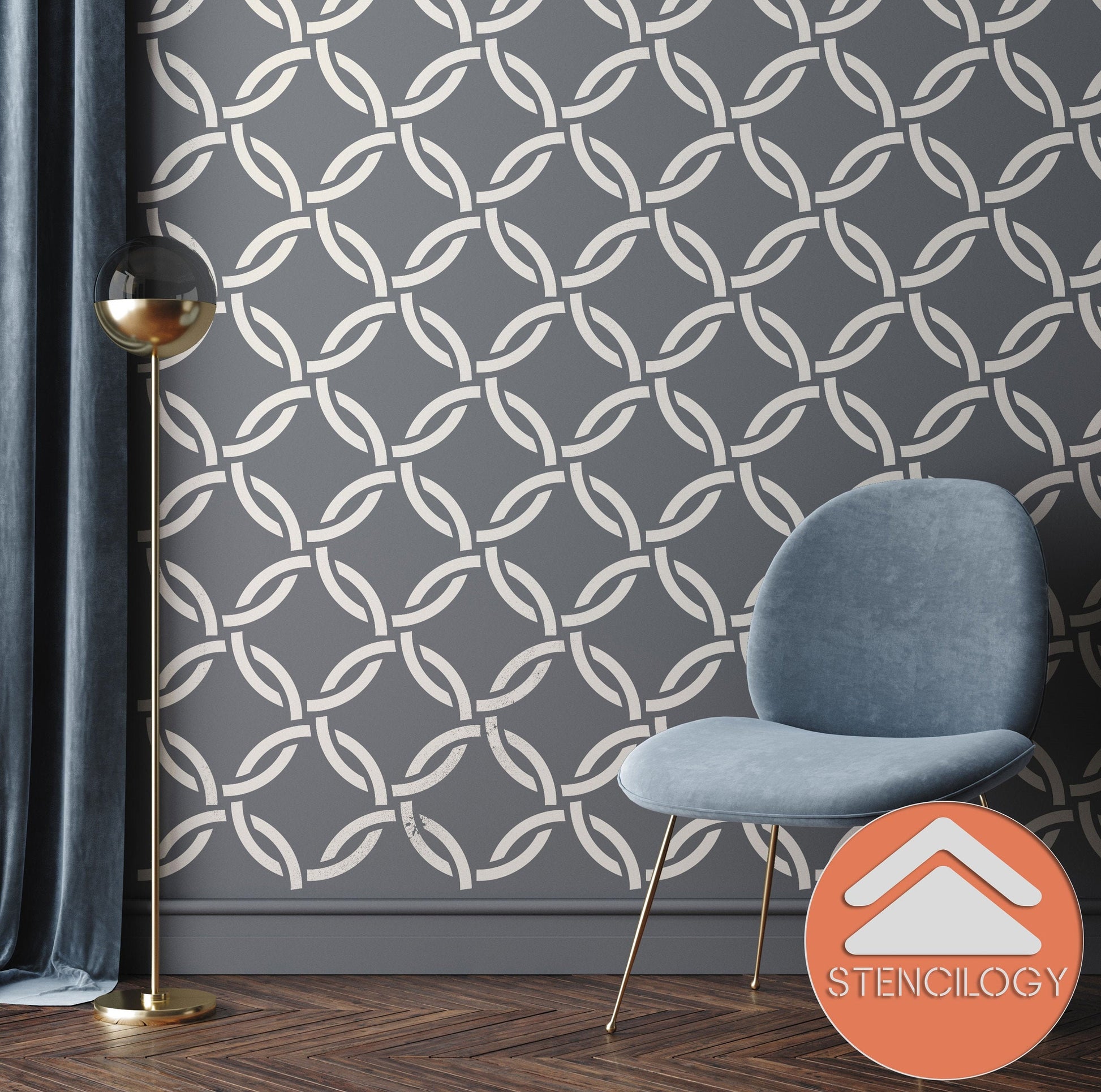 GEDIZ - Large Circle Wall Stencil Pattern - View 6 | Stencilogy
