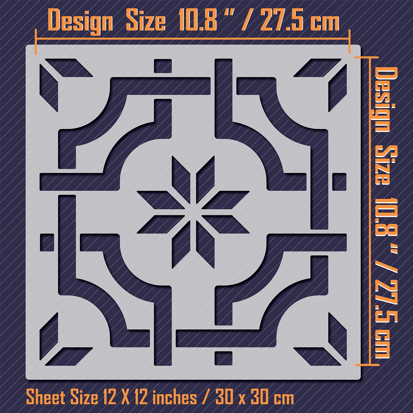 12x12 Tile Stencil - Reusable Wall and Floor Stencil for Painting and Decorating - View 2 | Stencilogy