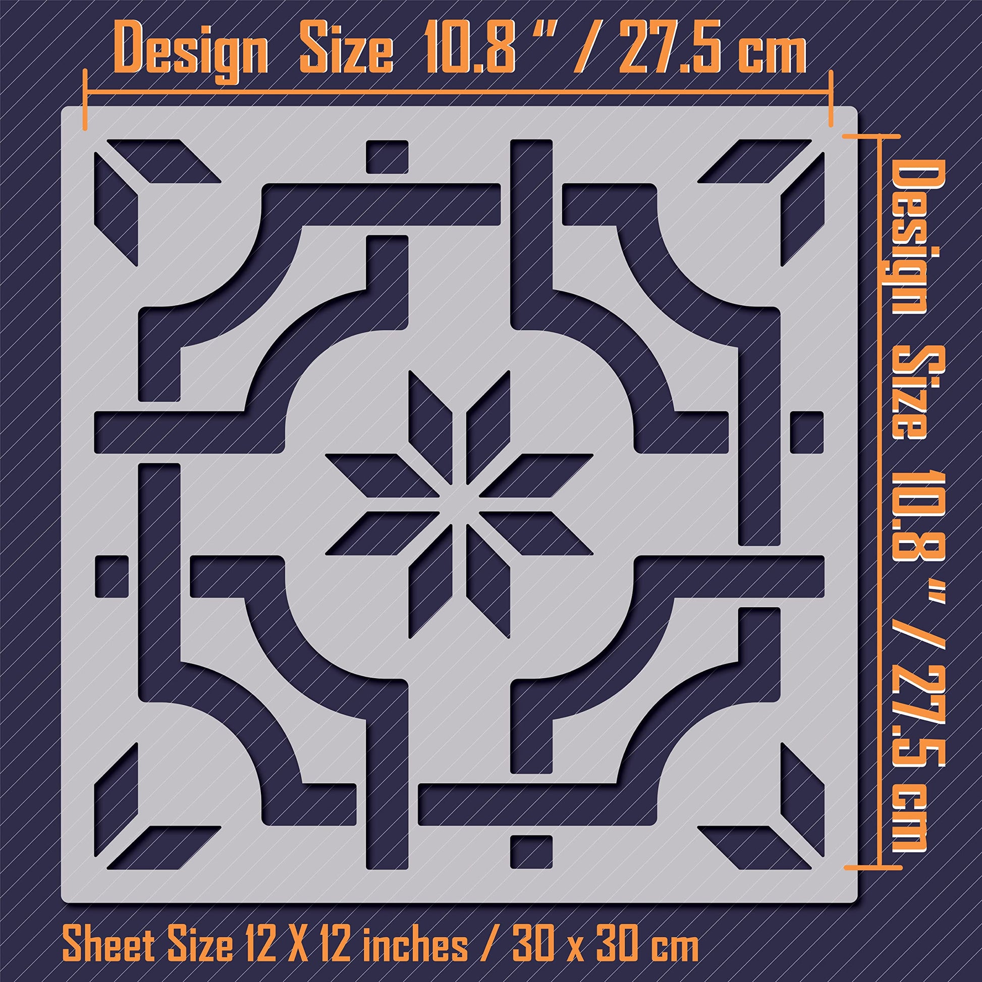 12x12 Tile Stencil - Reusable Wall and Floor Stencil for Painting and Decorating - View 2 | Stencilogy