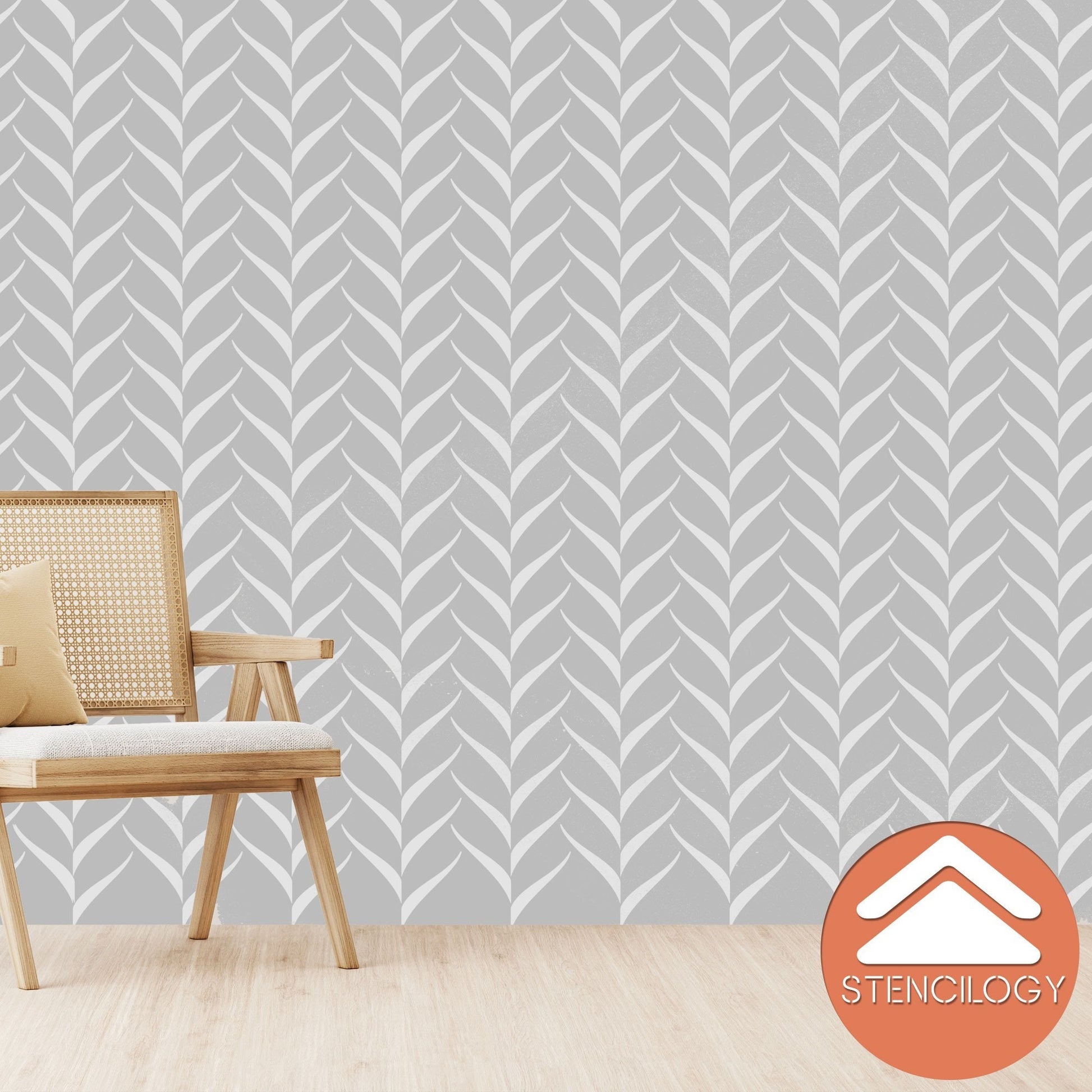 KIZIL - Herringbone - Chevron Stencil - View 3 | Stencilogy