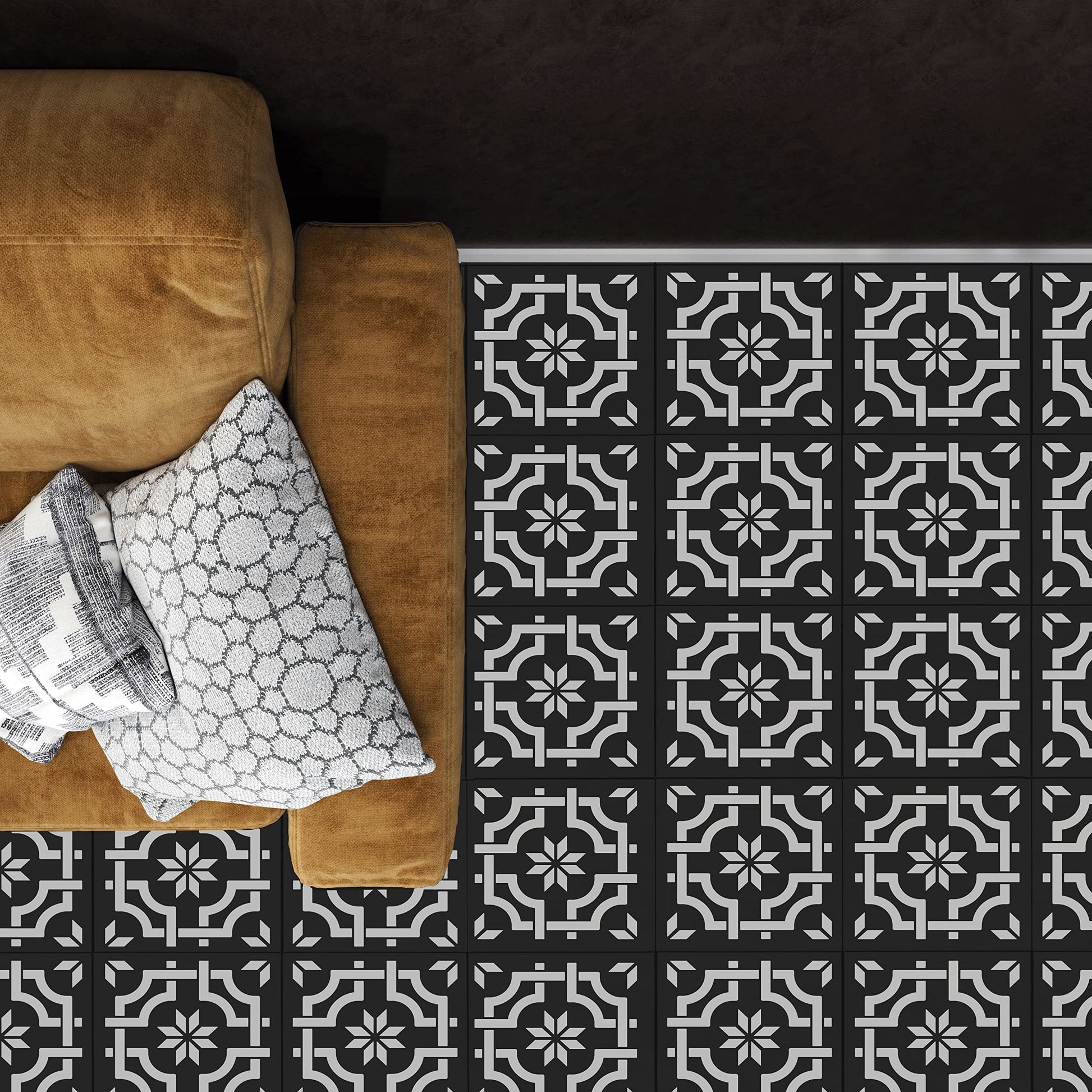 12x12 Tile Stencil - Reusable Wall and Floor Stencil for Painting and Decorating - View 7 | Stencilogy