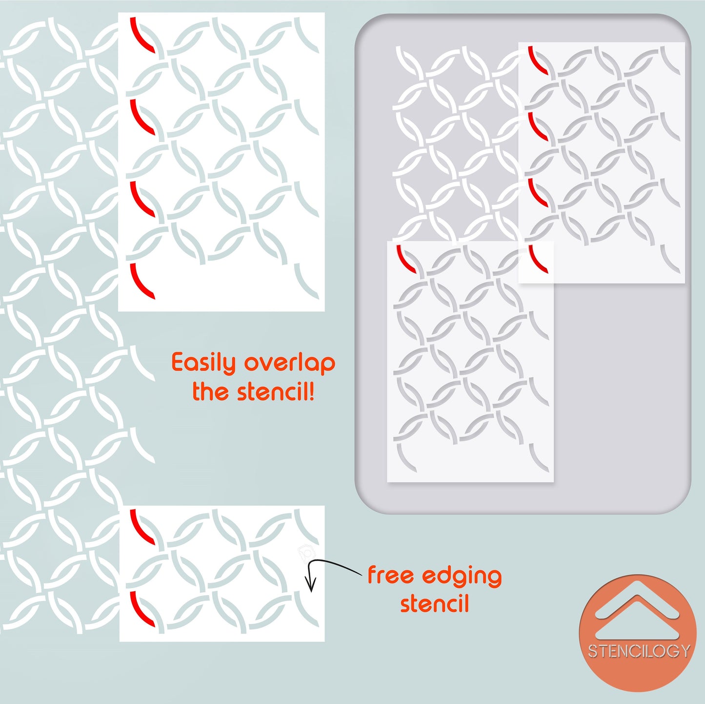 GEDIZ - Large Circle Wall Stencil Pattern - View 5 | Stencilogy