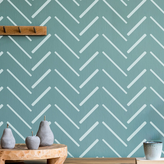 DICLE - Herringbone Stencil / Large Allover Wall Stencils for Painting / Stencils For Walls / Minimal Wall Stencil Pattern / WALL STENCIL