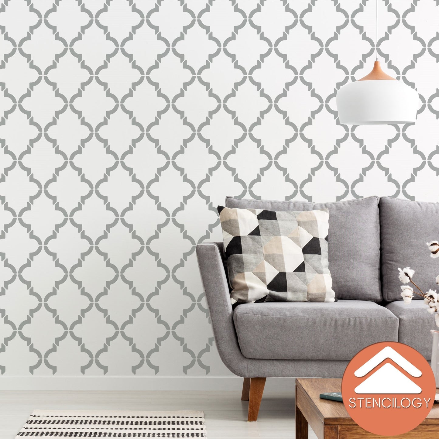 FIRAT - Large Moroccan Wall Stencil Pattern - View 4 | Stencilogy