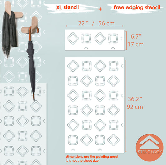 VORONYA - Large Wall Stencil Pattern - View 2 | Stencilogy