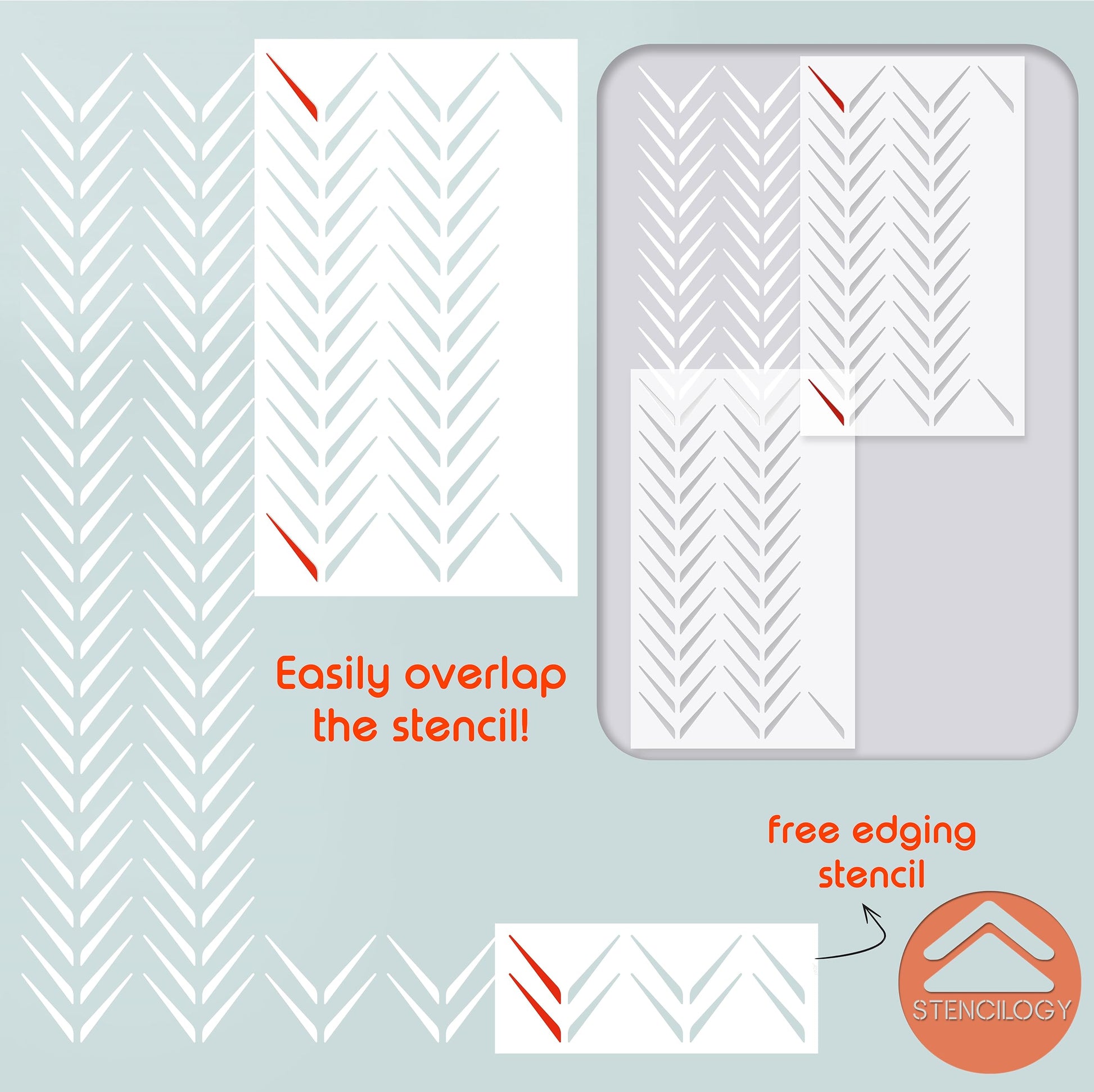 SARISU - XL Wall Stencil, Modern Stencil, Large Allover Wall Stencils for Painting, Large Ethnic ... - View 5 | Stencilogy