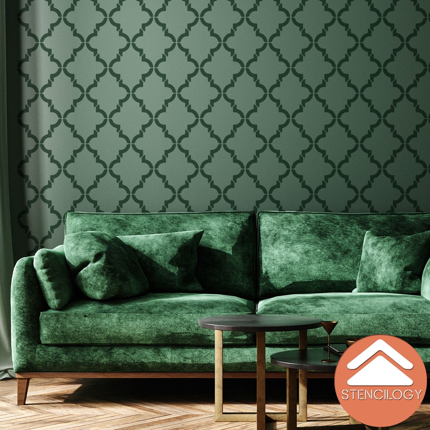 FIRAT - Large Moroccan Wall Stencil Pattern - View 3 | Stencilogy
