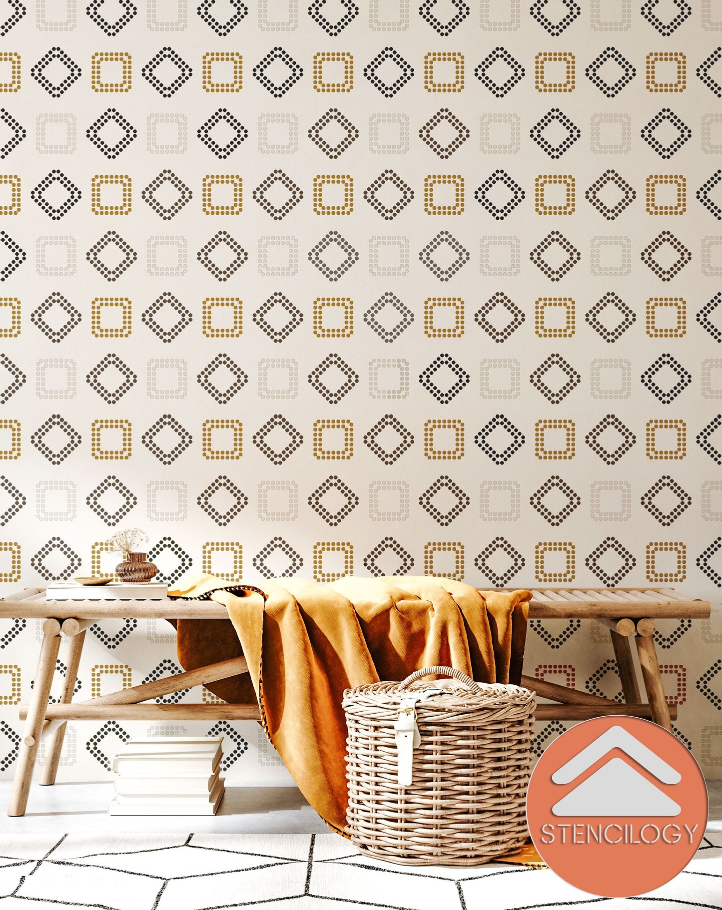 VORONYA - Large Wall Stencil Pattern - View 5 | Stencilogy