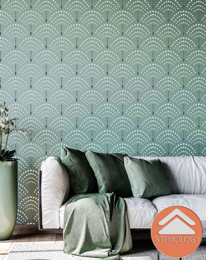 KARASU - Sashiko Stencil / Large Wall Stencil / Large Wall Stencils for Painting / Stencils For Walls / Damask Stencils / WALL STENCIL