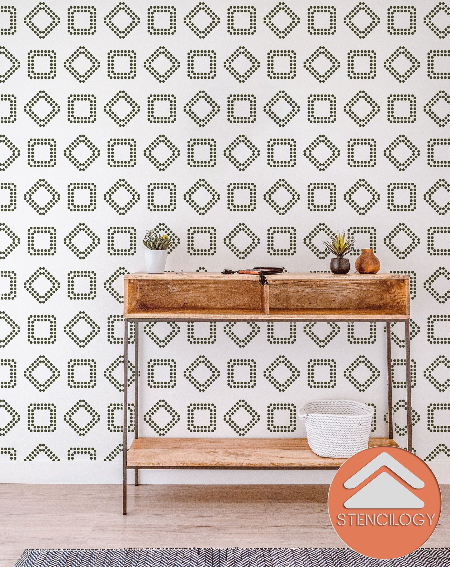 VORONYA - Large Wall Stencil Pattern - View 3 | Stencilogy