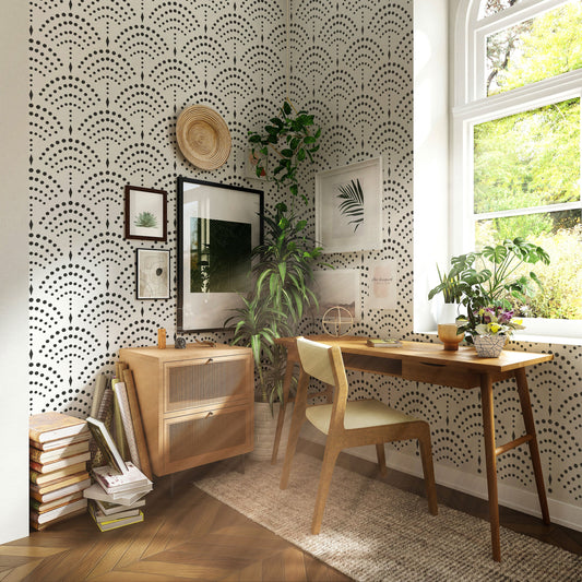 KARASU - Sashiko Stencil / Large Wall Stencil / Large Wall Stencils for Painting / Stencils For Walls / Damask Stencils / WALL STENCIL