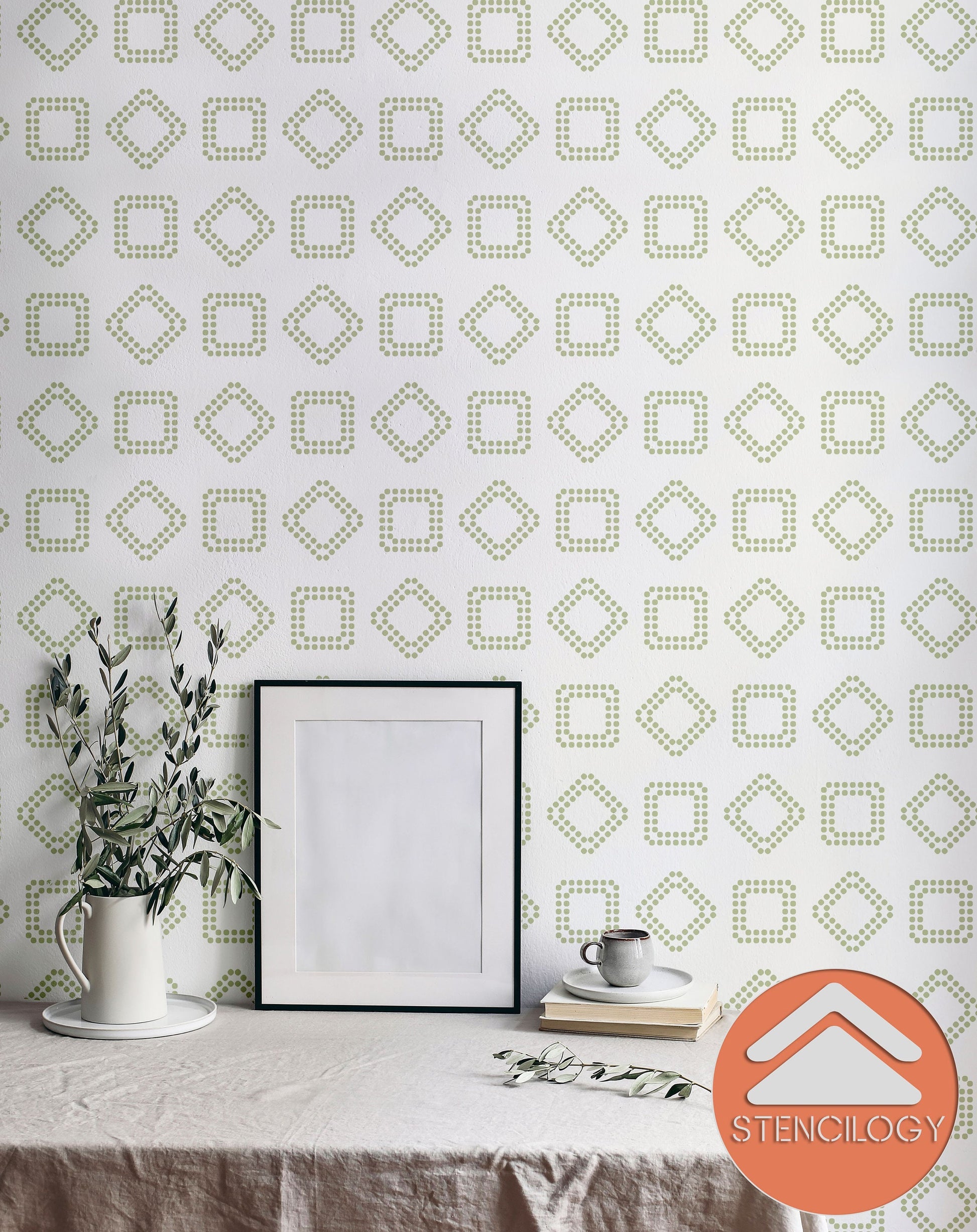 VORONYA - Large Wall Stencil Pattern - View 4 | Stencilogy