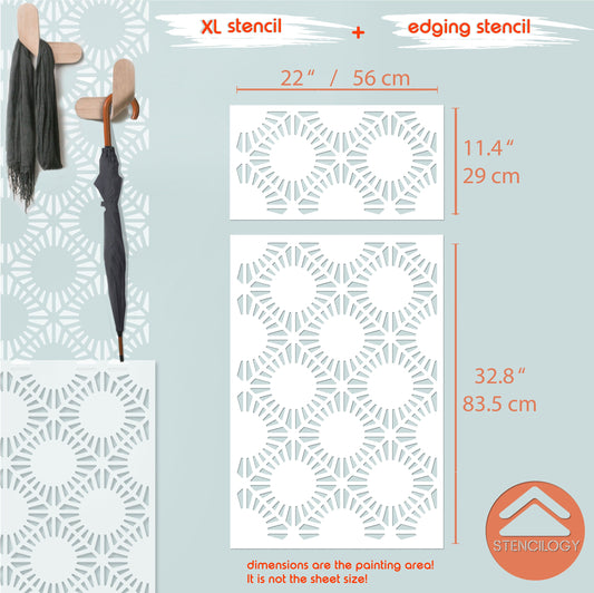 ARNO - Large Wall Stencil Pattern / Wall Stencils for Painting / Stencils For Walls / Modern Floral Stencils / Geometric WALL STENCIL