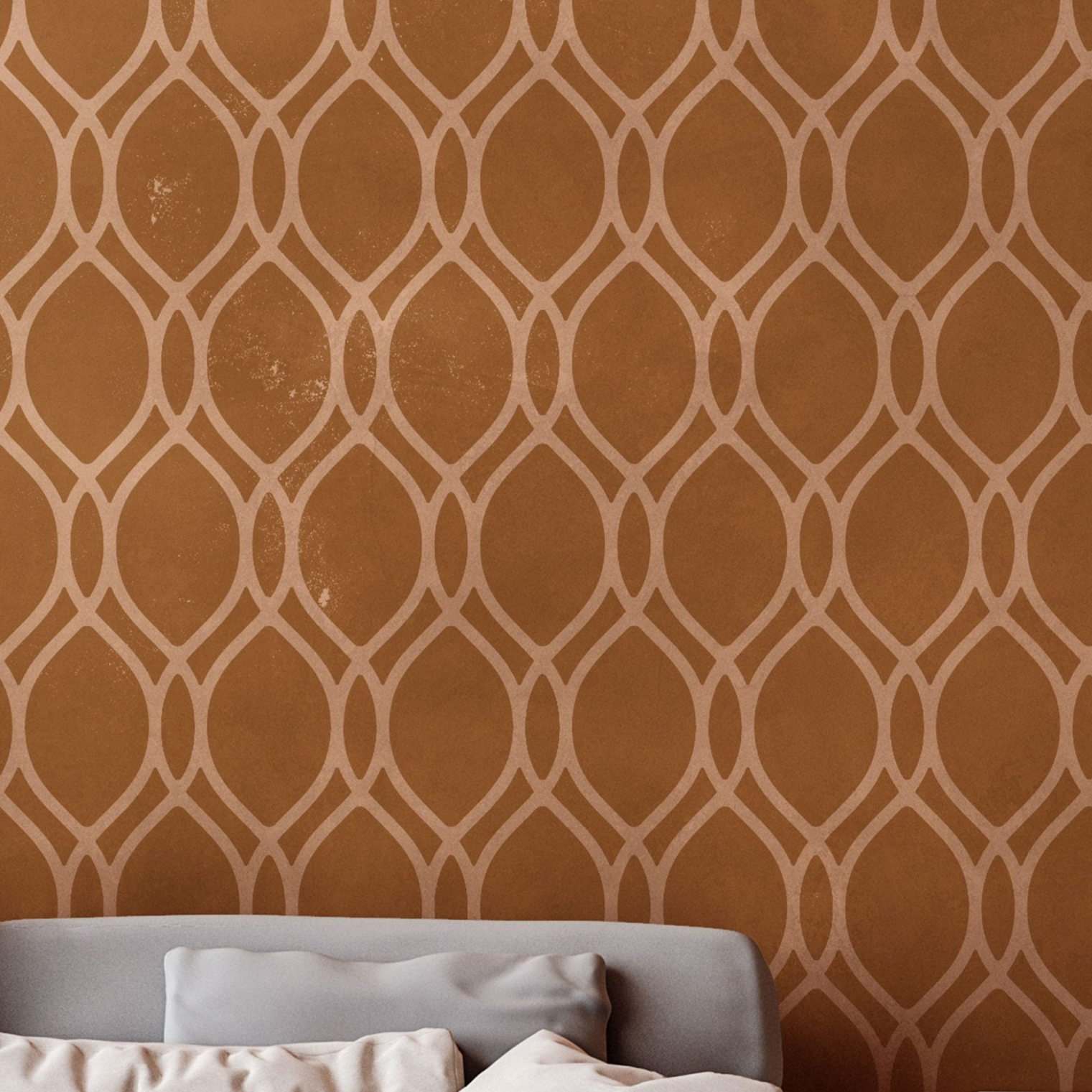 ONEGA - Large Floral Wall Stencil Pattern | Stencilogy