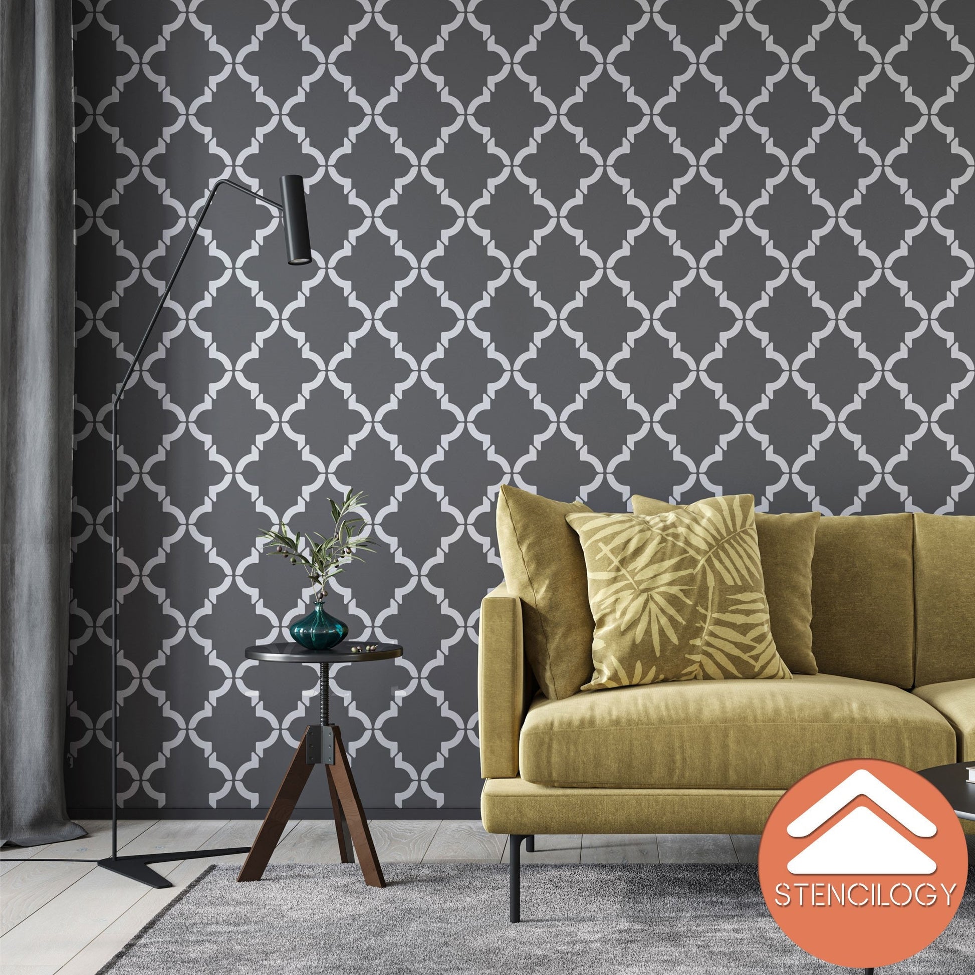 FIRAT - Large Moroccan Wall Stencil Pattern - View 6 | Stencilogy