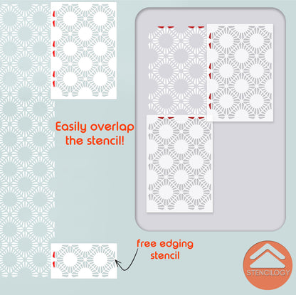ARNO - Large Wall Stencil Pattern / Wall Stencils for Painting / Stencils For Walls / Modern Floral Stencils / Geometric WALL STENCIL
